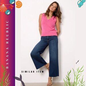 Banana Republic V-NECK SWEATER TANK IN FLAMINGO PINK - M